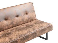 New Beliani 3-Istuttava Vuodesohva Keinonahka Ruskea Derby