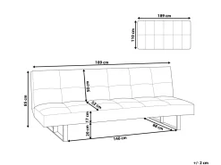 Sohvat<Beliani 3-Istuttava Vuodesohva Keinonahka Valkoinen Derby