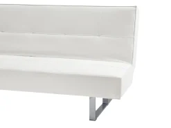 Sohvat<Beliani 3-Istuttava Vuodesohva Keinonahka Valkoinen Derby