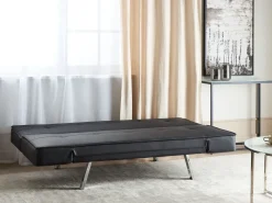 Best Sale Beliani 3-Istuttava Vuodesohva Keinonahka Musta Bristol