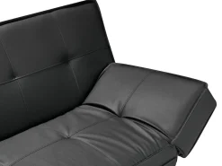 Best Sale Beliani 3-Istuttava Vuodesohva Keinonahka Musta Bristol