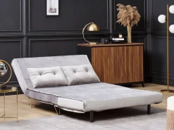 Sohvat<Beliani 2-Istuttava Vuodesohva Sametti Harmaa Vestfold