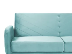 Sohvat<Beliani 3-Istuttava Vuodesohva Sametti Vaaleansininen Senja