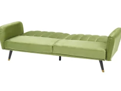 Sohvat<Beliani 3-Istuttava Vuodesohva Sametti Oliivinvihrea Vimmerby