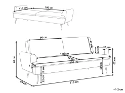 Discount Beliani 3-Istuttava Vuodesohva Sametti Tummanvihrea Vettre
