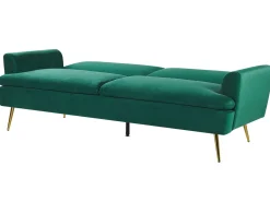 Discount Beliani 3-Istuttava Vuodesohva Sametti Tummanvihrea Vettre