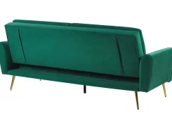 Discount Beliani 3-Istuttava Vuodesohva Sametti Tummanvihrea Vettre