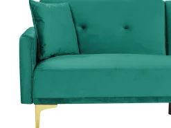 Clearance Beliani 3-Istuttava Vuodesohva Sametti Vihrea Lucan