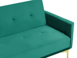 Clearance Beliani 3-Istuttava Vuodesohva Sametti Vihrea Lucan