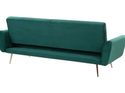 Sohvat<Beliani 3-Istuttava Vuodesohva Sametti Smaragdinvihrea Eina
