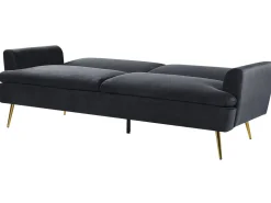 Sohvat<Beliani 3-Istuttava Vuodesohva Sametti Musta Vettre