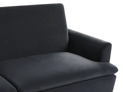 Sohvat<Beliani 3-Istuttava Vuodesohva Sametti Musta Vettre