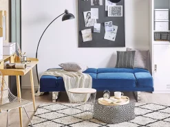 Sohvat<Beliani 2-Istuttava Vuodesohva Sametti Laivastonsininen York