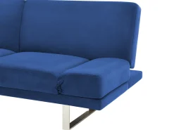 Sohvat<Beliani 2-Istuttava Vuodesohva Sametti Laivastonsininen York