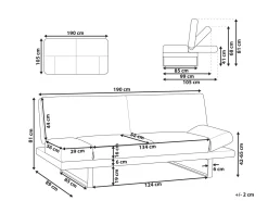 Sohvat<Beliani 2-Istuttava Vuodesohva Sametti Laivastonsininen York