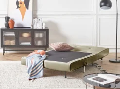 Sohvat<Beliani 1-Istuttava Vuodesohva Sametti Oliivinvihrea Farris