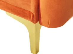 Sohvat<Beliani 3-Istuttava Vuodesohva Sametti Oranssi Lucan