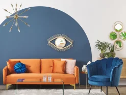 Sohvat<Beliani 3-Istuttava Vuodesohva Sametti Oranssi Lucan