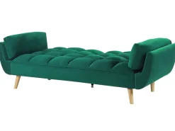 Cheap Beliani 3-Istuttava Vuodesohva Sametti Vihrea Asby