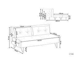 Sohvat<Beliani 2-Istuttava Vuodesohva Sametti Vaaleanpunainen Vestfold