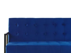 Sohvat<Beliani 3-Istuttava Vuodesohva Sametti Laivastonsininen Marstal