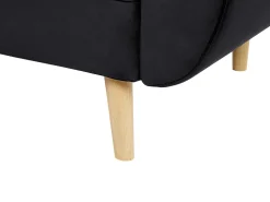 Sale Beliani 3-Istuttava Vuodesohva Sametti Musta Asby