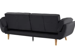 Sale Beliani 3-Istuttava Vuodesohva Sametti Musta Asby
