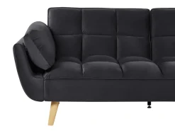 Sale Beliani 3-Istuttava Vuodesohva Sametti Musta Asby