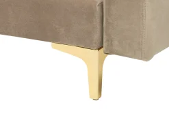 Sohvat<Beliani 3-Istuttava Vuodesohva Sametti Hiekanruskea Aberdeen