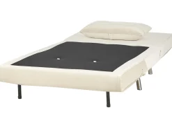 Best Sale Beliani 1-Istuttava Vuodesohva Sametti Kermanvalkoinen Farris