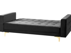 Shop Beliani 3-Istuttava Vuodesohva Sametti Musta Aberdeen