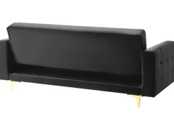 Shop Beliani 3-Istuttava Vuodesohva Sametti Musta Aberdeen