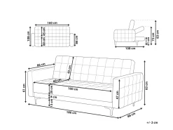 Shop Beliani 3-Istuttava Vuodesohva Sametti Musta Aberdeen