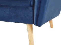 Cheap Beliani 2-Istuttava Vuodesohva Sametti Laivastonsininen Bardu