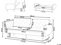 Cheap Beliani 2-Istuttava Vuodesohva Sametti Laivastonsininen Bardu