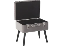 Säilytys<Beliani Jakkara Sametti Säilytystila Harmaa 52 X 36 Cm Mallard