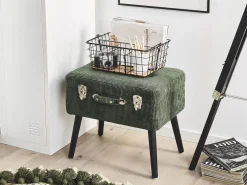 Fashion Beliani Jakkara Vakosametti Säilytystila Tummanvihrea 52 X 36 Cm Mallard