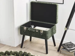 Fashion Beliani Jakkara Vakosametti Säilytystila Tummanvihrea 52 X 36 Cm Mallard