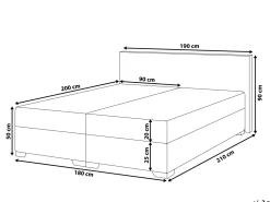 Sängyt<Beliani Jenkkisanky Kangas Musta 180 X 200 Cm President