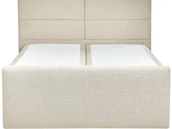 Sängyt<Beliani Jenkkisanky Kangas Säilytystila Vaalea Beige 160 X 200 Cm Aristocrat