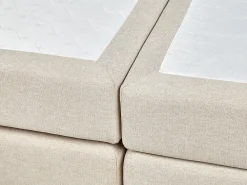 Sängyt<Beliani Jenkkisanky Kangas Säilytystila Vaalea Beige 160 X 200 Cm Aristocrat