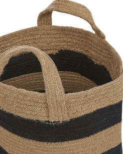 Säilytys<Beliani Juuttikori Beige/Musta 34 Cm 2 Kpl Gerede