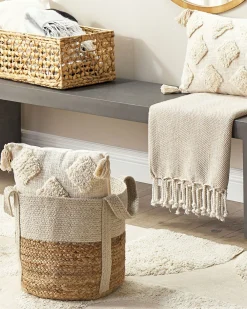 Säilytys<Beliani Juuttikori Beige/Valkoinen 35 Cm Sonipat