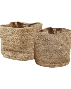 Lastenhuone<Beliani Juuttikori Hiekanruskea 2 Kpl Kaella