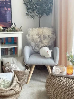 Lastenhuone<Beliani Juuttikori Hiekanruskea 2 Kpl Kaella