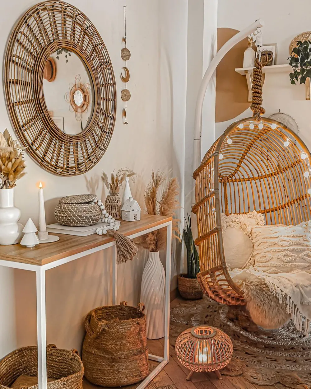 Lastenhuone<Beliani Juuttikori Hiekanruskea 2 Kpl Kaella