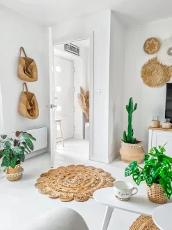 Lastenhuone<Beliani Juuttikori Hiekanruskea 2 Kpl Kaella