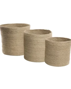 Säilytys<Beliani Juuttikori Hiekanruskea 3 Kpl Artigala