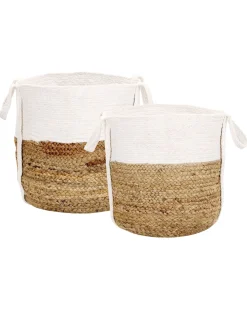 Best Beliani Juuttikori Luonnonvari/Valkoinen 2 Kpl Bellpat