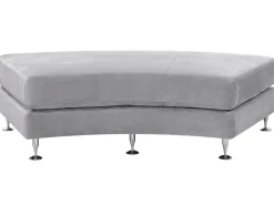 Outlet Beliani Kaareva Vaaleanharmaa 7-Istuttava Samettisohva Rotunde